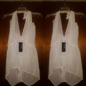 Rampage White Romper Cover Up Size M NWT